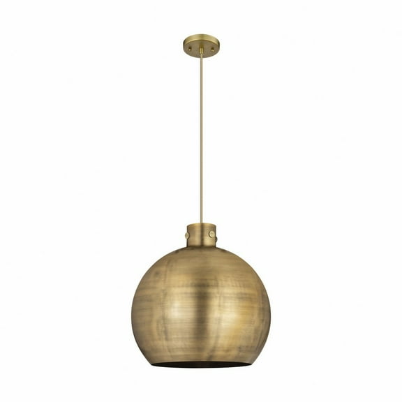 Innovations Lighting  Newton Metal Sphere - 1 Light 18" Cord Hung Pendant Brushed Brass