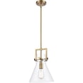 thumbnail image 1 of 411-1S-BB-10CL Innovations Lighting Newton-One Light Mini Pendant-14 Inches Wide by 17 Inches High-Brushed Brass Finish, 1 of 3