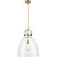 thumbnail image 1 of 412-1S-BB-14CL Innovations Lighting Newton-One Light Mini Pendant-14 Inches Wide by 17 Inches High-Brushed Brass Finish, 1 of 3