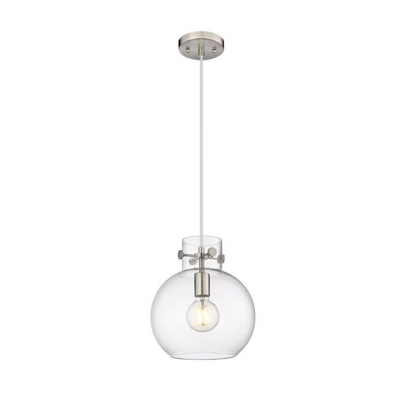 Innovations Lighting Newton Sphere - 1 Light 10" Cord Hung Pendant Clear/Satin Nickel