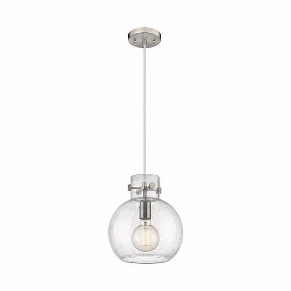 Innovations Lighting Newton Sphere - 1 Light 10" Cord Hung Pendant Satin Nickel/Seedy