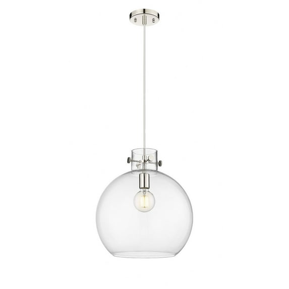 Innovations Lighting Newton Sphere - 1 Light 14" Cord Hung Pendant Clear/Polished Nickel