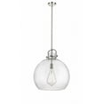 thumbnail image 1 of Innovations Lighting  Newton Sphere - 1 Light 18" Stem Hung Pendant Clear/Polished Nickel, 1 of 5