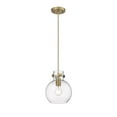 thumbnail image 1 of Innovations Lighting  Newton Sphere - 1 Light 8" Cord Hung Pendant Clear/Brushed Brass, 1 of 5