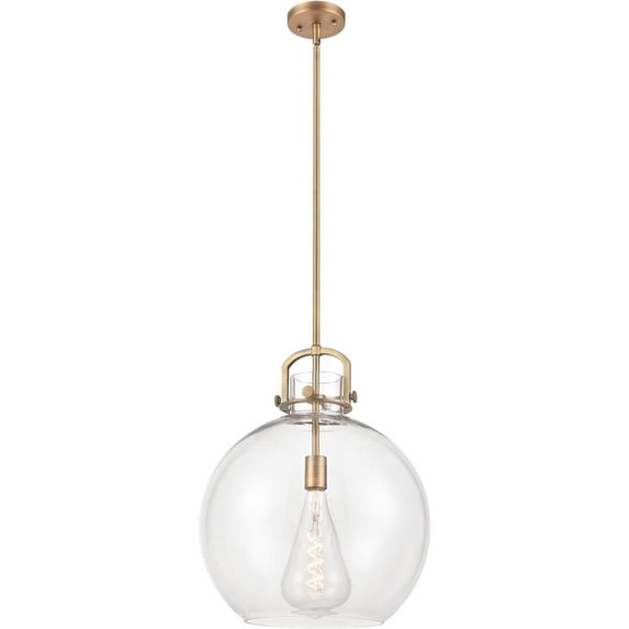 410-1S-BB-16CL Innovations Lighting Newton Sphere - 1 Light Pendant In Restoration Style-19.5 Inches Tall and 16 Inches Wide-Brushed Brass Finish