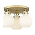 thumbnail image 1 of Innovations Lighting  Newton Sphere - 3 Light 7" Flush Mount Brushed Brass/Matte White, 1 of 5