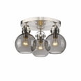 thumbnail image 1 of Innovations Lighting  Newton Sphere - 3 Light 7" Flush Mount Satin Nickel/Plated Smoke, 1 of 3