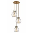 thumbnail image 1 of Innovations Lighting  Newton Sphere - 3 Light 8" Cord Hung Multi Pendant - 10" Canopy Brushed Brass/Seedy, 1 of 5