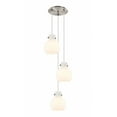 thumbnail image 1 of Innovations Lighting  Newton Sphere - 3 Light 8" Cord Hung Multi Pendant - 10" Canopy Brushed Satin Nickel/White, 1 of 5