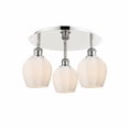 thumbnail image 1 of Innovations Lighting  Norfolk - 3 Light 18" Flush Mount Polished Nickel/Matte White, 1 of 5