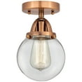 thumbnail image 1 of Innovations Lighting  Nouveau 2 Beacon - 1 Light 6" Semi-Flush Mount Clear/Antique Copper, 1 of 5