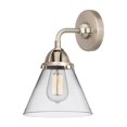 thumbnail image 1 of Innovations Lighting  Nouveau 2 Cone - 1 Light 8" Sconce Clear/Brushed Satin Nickel, 1 of 5