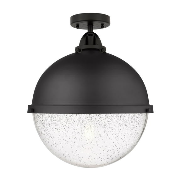 Innovations Lighting Nouveau 2 Hampden - 1 Light 13" Semi-Flush Mount Seedy/Matte Black