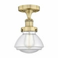 thumbnail image 1 of Innovations Lighting  Olean - 1 Light 7" Semi-Flush Mount Clear/Brushed Brass, 1 of 5