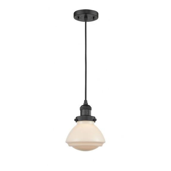 201C-BK-G321 Innovations Lighting Olean - 1 Light Cord Hung Mini Pendant In Industrial Style-7.75 Inches Tall and 6.75 Inches Wide-Matte Black