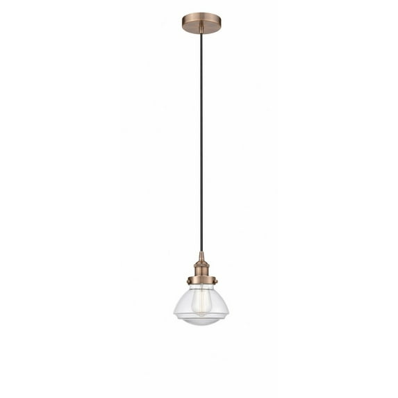 616-1PH-AC-G322-Innovations Lighting-Olean - 1 Light Mini Pendant In Industrial Style-8.75 Inches Tall and 6.75 Inches Wide-Antique Copper