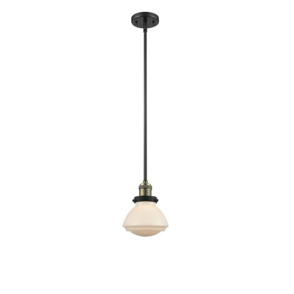 201S-BAB-G321 Innovations Lighting Olean - 1 Light Stem Hung Mini Pendant In Industrial Style-7.75 Inches Tall and 6.75 Inches Wide-Black Antique