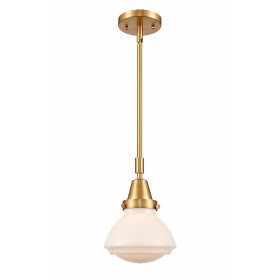 447-1S-SG-G321 Innovations Lighting Olean - 1 Light Stem Hung Mini Pendant In Industrial Style-8.88 Inches Tall and 6.75 Inches Wide-Satin Gold