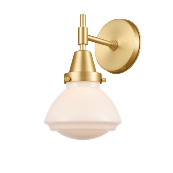 447-1W-SG-G321 Innovations Lighting Olean - 1 Light Wall Sconce-10.25 Inches Tall and 6.75 Inches Wide-Satin Gold Finish-Matte White Glass Color