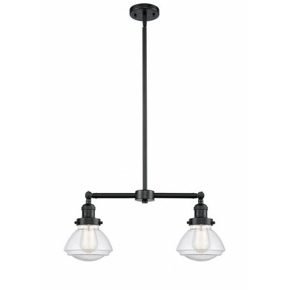 209-OB-G324 Innovations Lighting Olean - 2 Light Island In Industrial Style-7.75 Inches Tall and 21.75 Inches Wide-Oil Rubbed Bronze Finish-Seedy