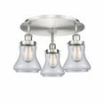 thumbnail image 1 of Innovations Lighting  Olean - 3 Light 18" Flush Mount Clear/Satin Nickel, 1 of 5
