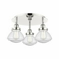 thumbnail image 1 of Innovations Lighting  Olean - 3 Light 18" Flush Mount Polished Nickel/Seedy, 1 of 5