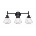 thumbnail image 1 of 447-3W-BK-G324 Innovations Lighting Olean - 3 Light Bath Vanity-10.25 Inches Tall and 24.75 Inches Wide-Matte Black Finish-Seedy Glass Color, 1 of 1
