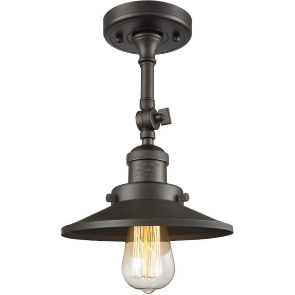 Innovations Lighting - One Light Railroad Semi-Flush Mount-8 Inches Wide by 11