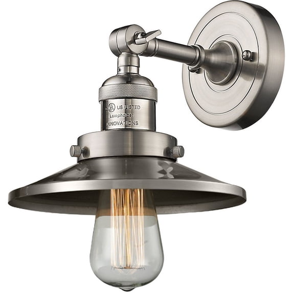 203-SN-M2 Innovations Lighting One Light Railroad Wall Sconce-8 Inches Wide by 8 Inches High
