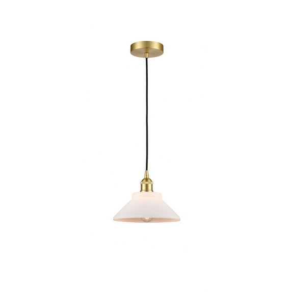616-1P-SG-G131-Innovations Lighting-Orwell - 1 Light Cord Hung Mini Pendant In Industrial Style-7.75 Inches Tall and 8.38 Inches Wide-Satin Gold