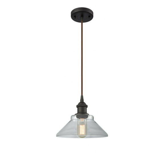516-1P-OB-G132-Innovations Lighting-Orwell - 1 Light Cord Hung Mini Pendant In Industrial Style-6.5 Inches Tall and 8.38 Inches Wide-Oil Rubbed Bronze