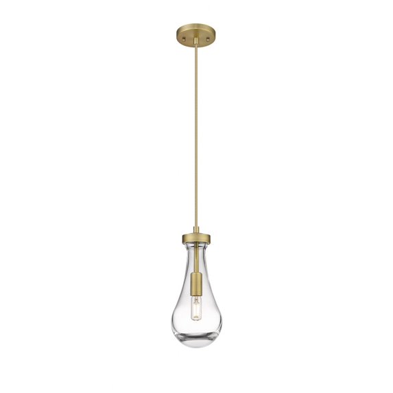Innovations Lighting Owego - 1 Light 5" Cord Hung Pendant Clear/Brushed Brass
