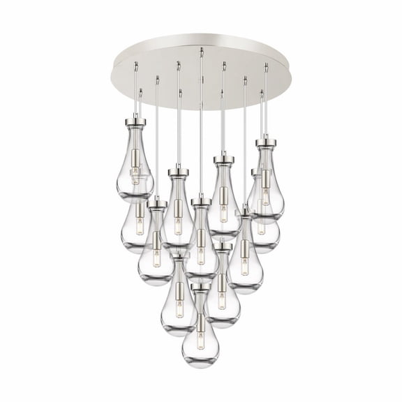 Innovations Lighting Owego - 12 Light 5" Cord Hung Multi Pendant - 24" Canopy Clear/Polished Nickel
