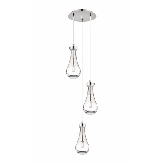 Innovations Lighting  Owego - 3 Light 5" Cord Hung Multi Pendant - 10" Canopy Clear/Polished Nickel