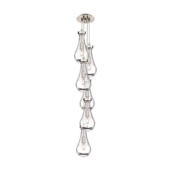 Innovations Lighting Owego - 3 Light 5" Cord Hung Multi Pendant - 6" Canopy Clear/Brushed Satin Nickel