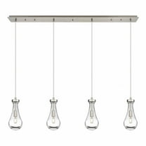 Innovations Lighting  Owego - 4 Light 5" Cord Hung Linear Pendant Clear/Brushed Satin Nickel