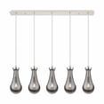 thumbnail image 1 of Innovations Lighting  Owego - 5 Light 5" Cord Hung Linear Pendant Polished Nickel/Light Smoke, 1 of 5
