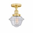thumbnail image 1 of 616-1F-SG-G534 Innovations Lighting Oxford - 1 Light Semi-Flush Mount In Industrial Style-8.25 Inches Tall and 6.5 Inches Wide-Satin Gold Finish-Seedy, 1 of 5