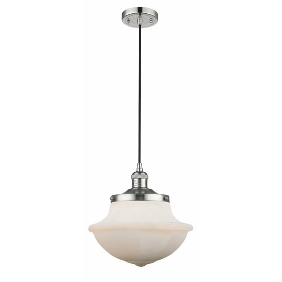 201C-PN-G541 Innovations Lighting Oxford - 1 Light Cord Hung Mini Pendant In Traditional Style-11.5 Inches Tall and 11.75 Inches Wide-Polished Nickel