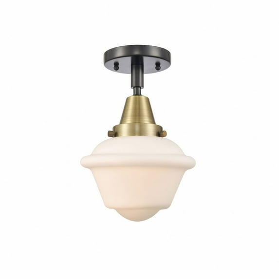 Innovations Lighting - Oxford - 1 Light Flush Mount Black Antique Brass Finish