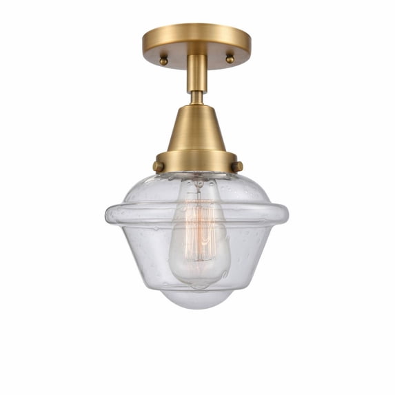 447-1C-BB-G534-Innovations Lighting-Oxford - 1 Light Flush Mount In Traditional Style-9 Inches Tall and 7.5 Inches Wide-Brushed Brass Finish-Seedy
