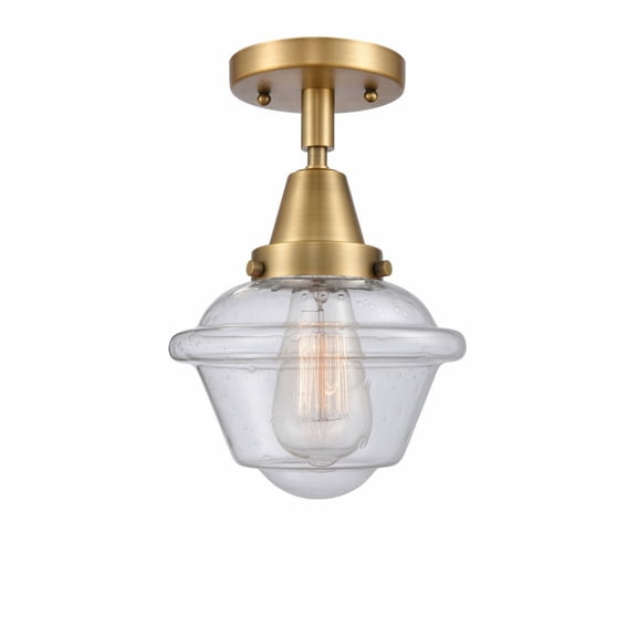 447-1C-BB-G534-Innovations Lighting-Oxford - 1 Light Flush Mount In Traditional Style-9 Inches Tall and 7.5 Inches Wide-Brushed Brass Finish-Seedy