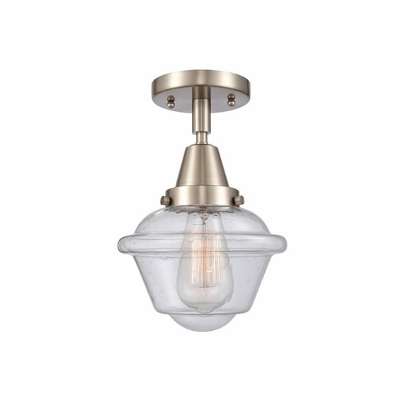 447-1C-SN-G534-Innovations Lighting-Oxford - 1 Light Flush Mount In Traditional Style-9 Inches Tall and 7.5 Inches Wide-Brushed Satin Nickel
