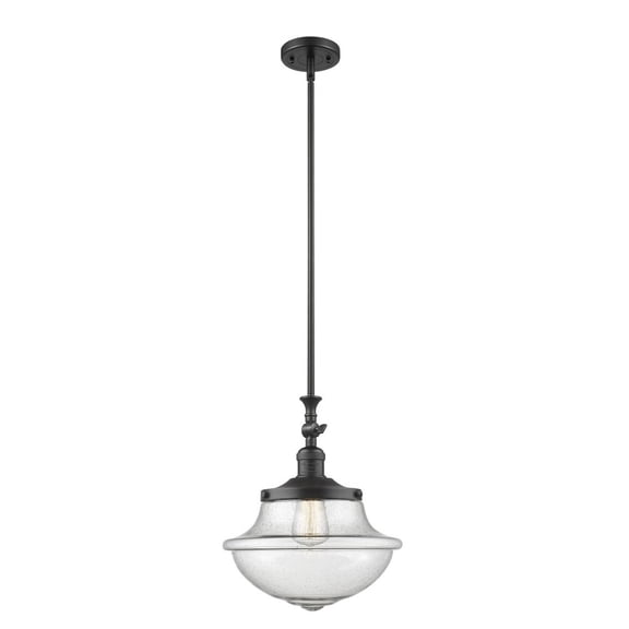 206-BK-G544 Innovations Lighting Oxford - 1 Light Mini Pendant In Traditional Style-15 Inches Tall and 11.75 Inches Wide-Matte Black Finish-Seedy