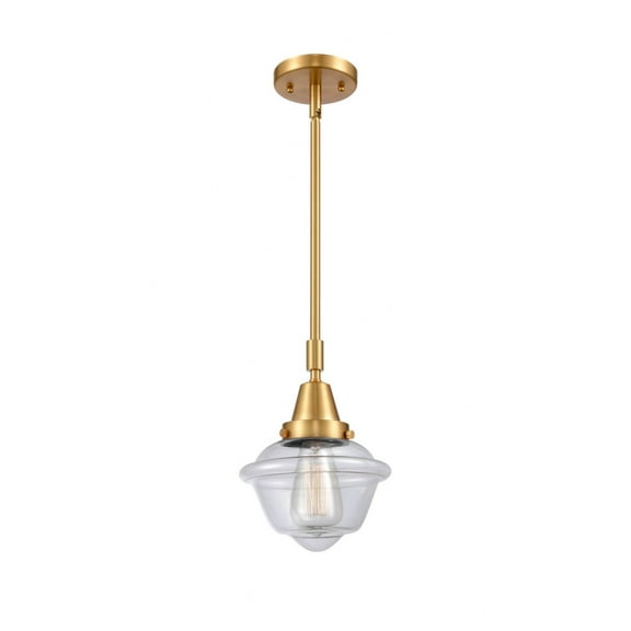 447-1S-SG-G532-Innovations Lighting-Oxford - 1 Light Stem Hung Mini Pendant In Traditional Style-9.13 Inches Tall and 7.5 Inches Wide-Satin Gold