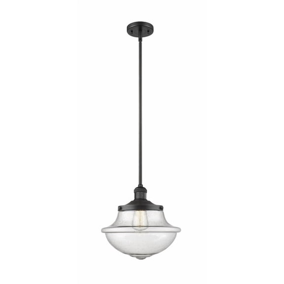 201S-BK-G544 Innovations Lighting Oxford - 1 Light Stem Hung Mini Pendant In Traditional Style-11.5 Inches Tall and 11.75 Inches Wide-Matte Black