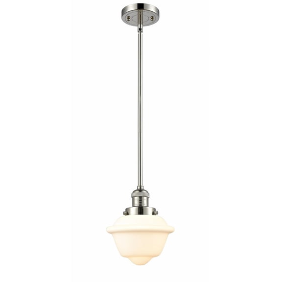 201S-PN-G531 Innovations Lighting Oxford - 1 Light Stem Hung Mini Pendant In Traditional Style-8 Inches Tall and 7.5 Inches Wide-Polished Nickel