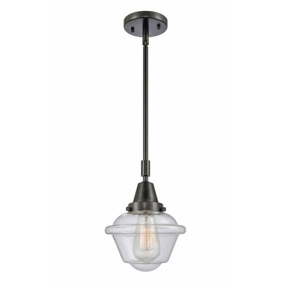 447-1S-BK-G534 Innovations Lighting Oxford - 1 Light Stem Hung Mini Pendant In Traditional Style-9.13 Inches Tall and 7.5 Inches Wide-Matte Black