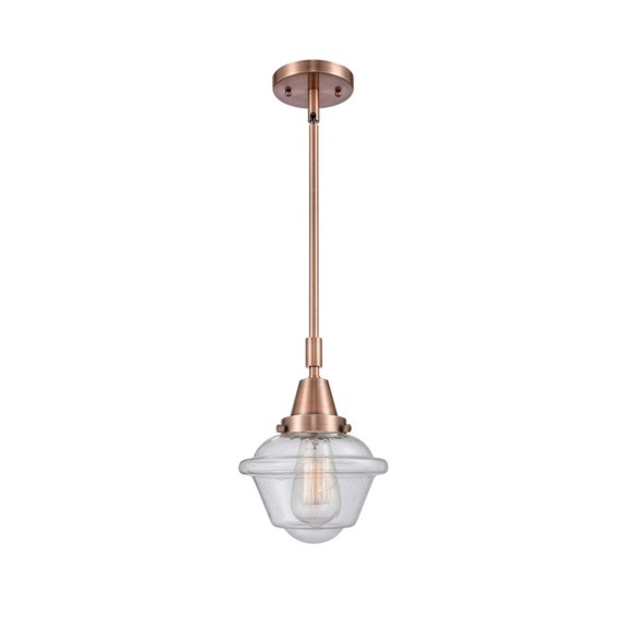 447-1S-AC-G534 Innovations Lighting Oxford - 1 Light Stem Hung Mini Pendant In Traditional Style-9.13 Inches Tall and 7.5 Inches Wide-Antique Copper