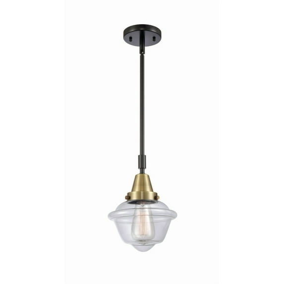 447-1S-BAB-G532 Innovations Lighting Oxford - 1 Light Stem Hung Mini Pendant In Traditional Style-9.13 Inches Tall and 7.5 Inches Wide-Black Antique